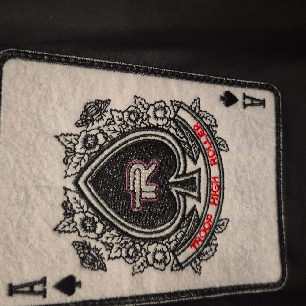 NEW! Troop Black Bomber Jacket with Ace Patch High Roller Large - Picture 5 of 11
